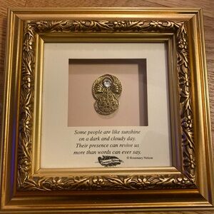 Gold Framed Angel Wall Decor with a Saying